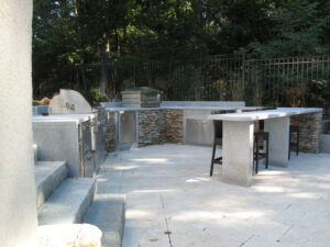 Outdoor Kitchen with Woodbury Gray Granite